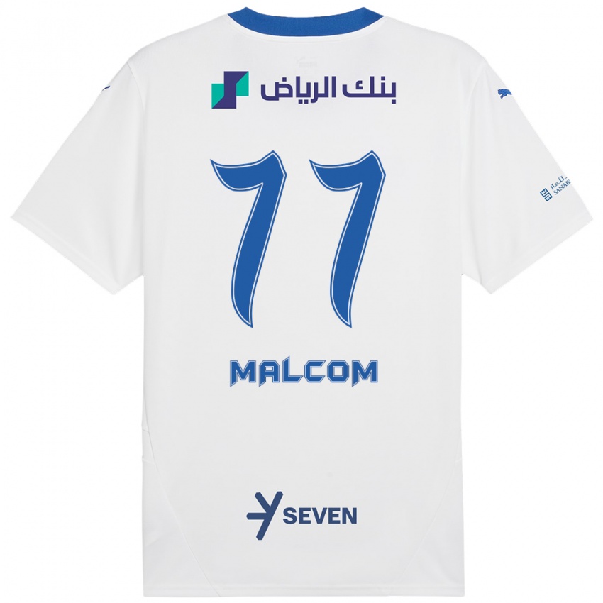 Kinder Malcom #77 Weiß Blau Auswärtstrikot Trikot 2024/25 T-Shirt