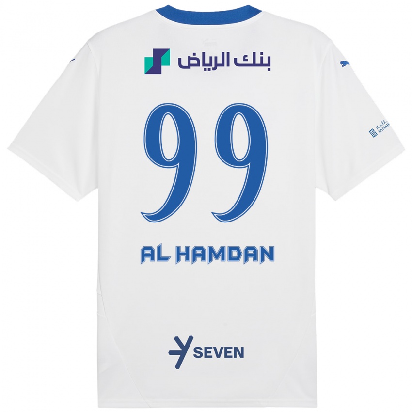 Kinder Abdullah Al-Hamdan #99 Weiß Blau Auswärtstrikot Trikot 2024/25 T-Shirt