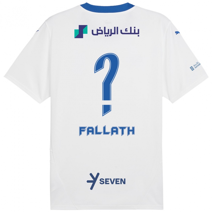 Kinder Fahad Fallath #0 Weiß Blau Auswärtstrikot Trikot 2024/25 T-Shirt