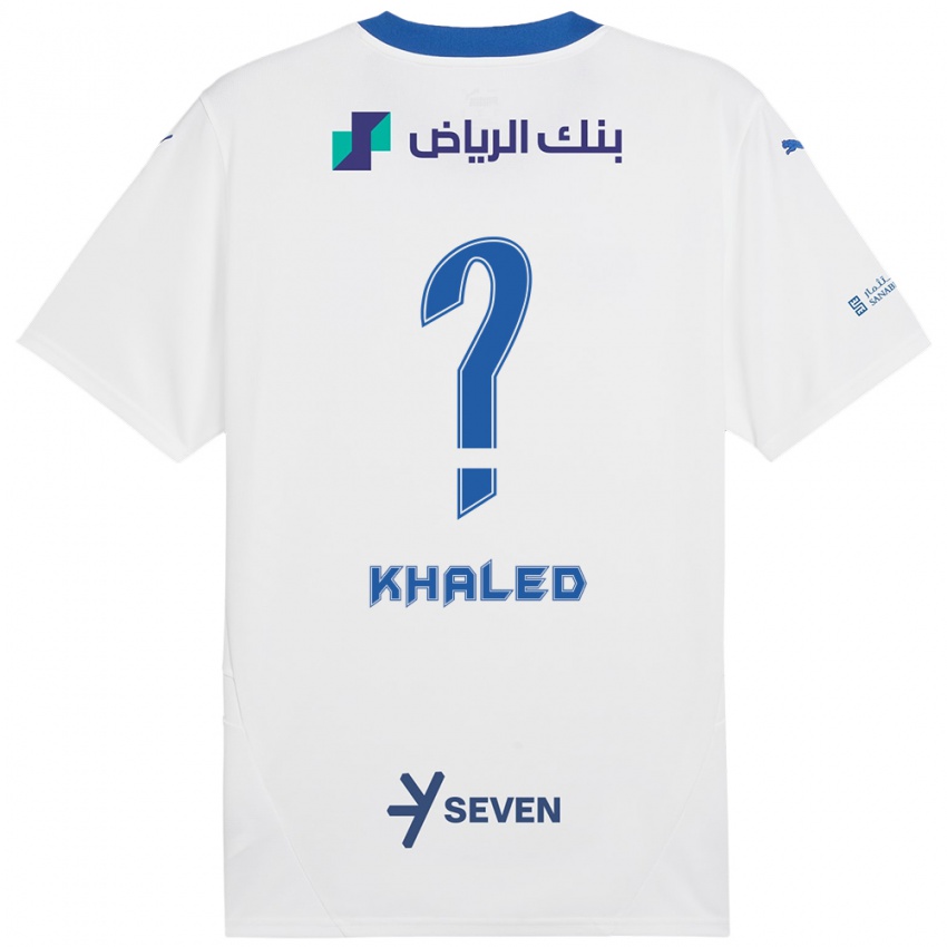 Kinder Saad Khaled #0 Weiß Blau Auswärtstrikot Trikot 2024/25 T-Shirt