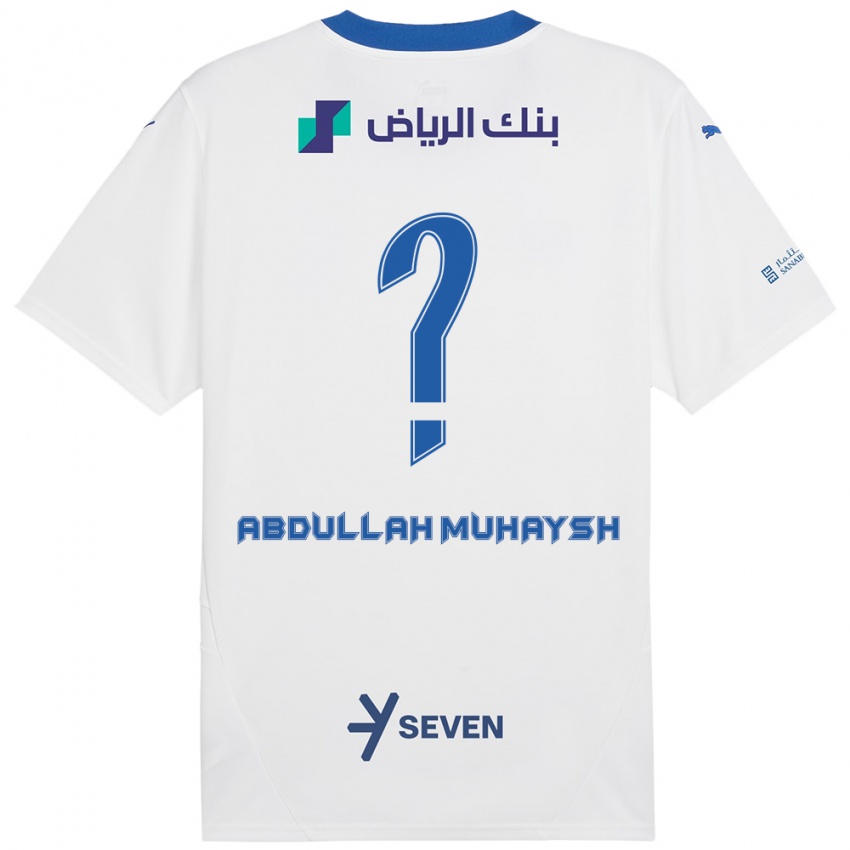 Kinder Mohammed Abdullah Muhaysh #0 Weiß Blau Auswärtstrikot Trikot 2024/25 T-Shirt