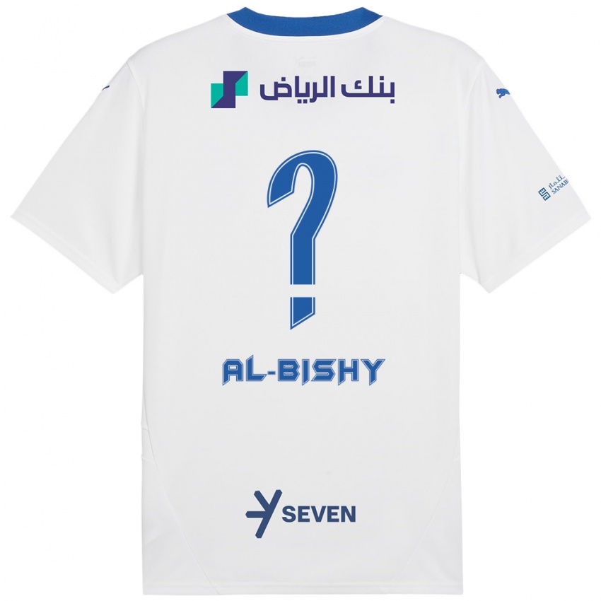 Kinder Bder Abdulaziz Al-Bishy #0 Weiß Blau Auswärtstrikot Trikot 2024/25 T-Shirt