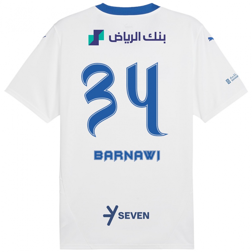 Kinder Saleh Barnawi #34 Weiß Blau Auswärtstrikot Trikot 2024/25 T-Shirt