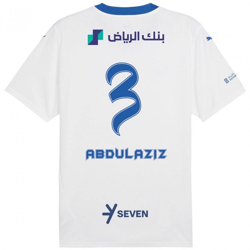 Kinder Al Jawhara Abdulaziz #3 Weiß Blau Auswärtstrikot Trikot 2024/25 T-Shirt