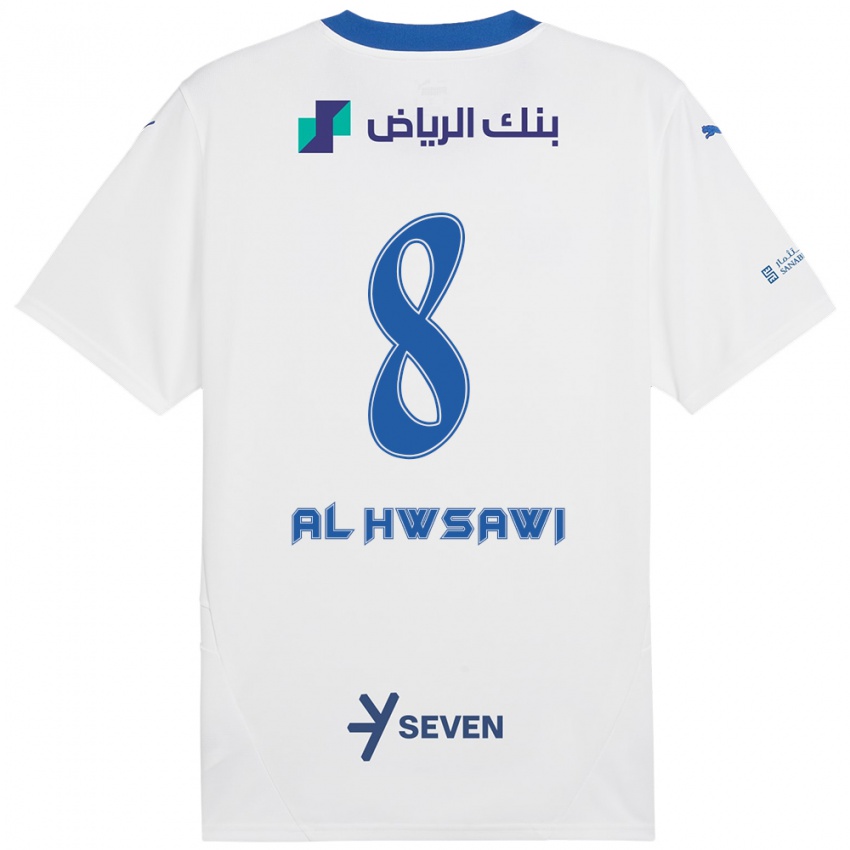 Kinder Al Bandari Al-Hwsawi #8 Weiß Blau Auswärtstrikot Trikot 2024/25 T-Shirt