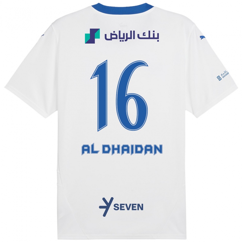 Kinder Nadia Al-Dhaidan #16 Weiß Blau Auswärtstrikot Trikot 2024/25 T-Shirt