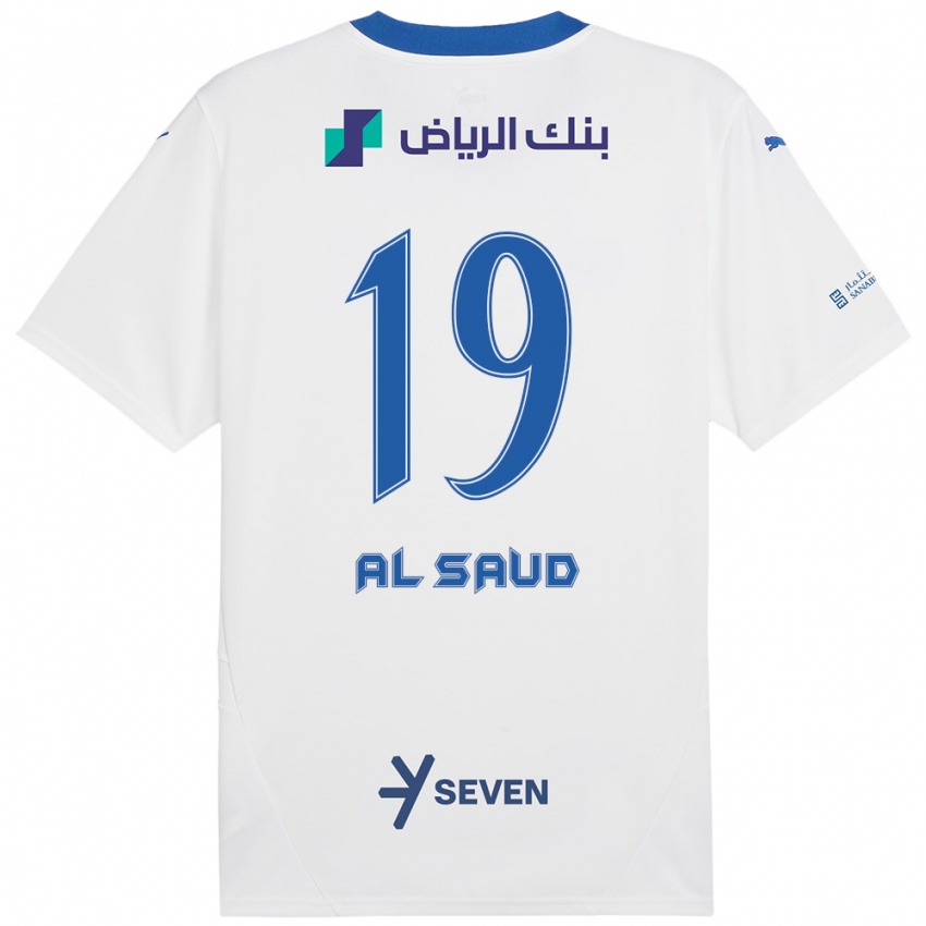 Kinder Manal Al Saud #19 Weiß Blau Auswärtstrikot Trikot 2024/25 T-Shirt