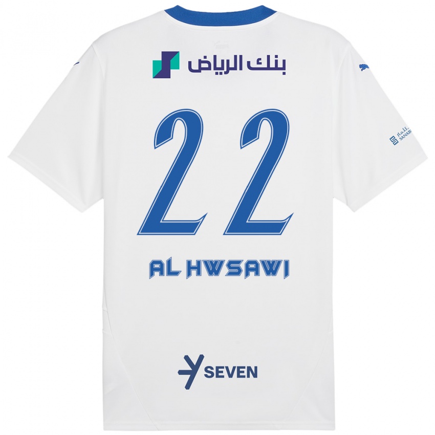 Kinder Shorouq Al-Hwsawi #22 Weiß Blau Auswärtstrikot Trikot 2024/25 T-Shirt