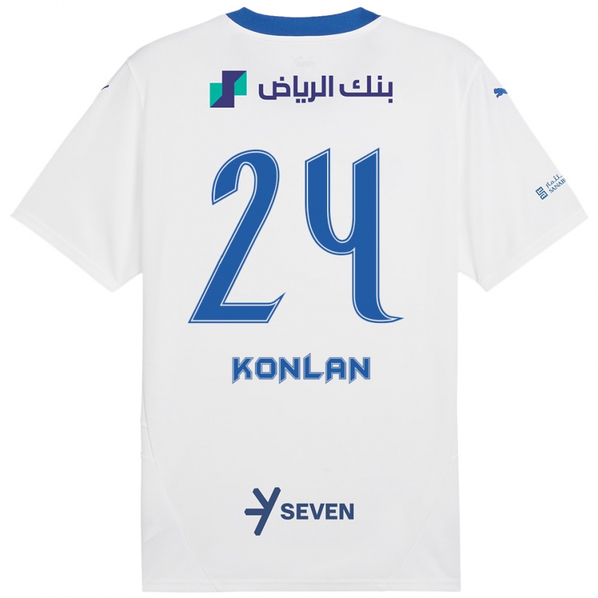 Kinder Cynthia Konlan #24 Weiß Blau Auswärtstrikot Trikot 2024/25 T-Shirt