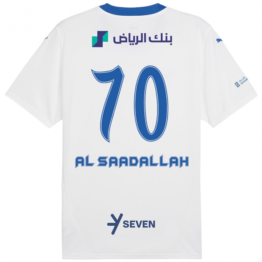 Kinder Hessa Al-Saadallah #70 Weiß Blau Auswärtstrikot Trikot 2024/25 T-Shirt