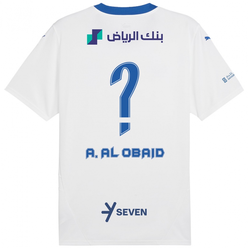 Kinder Abdulrahman Al-Obaid #0 Weiß Blau Auswärtstrikot Trikot 2024/25 T-Shirt