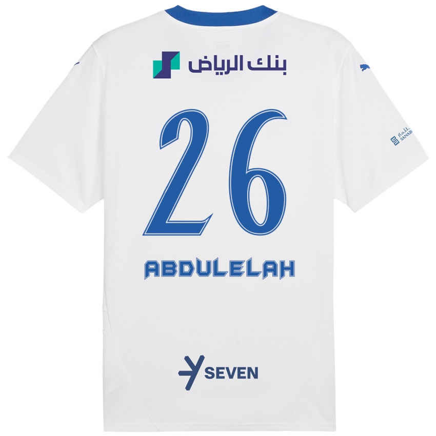 Kinder Abdulelah Al-Malki #26 Weiß Blau Auswärtstrikot Trikot 2024/25 T-Shirt