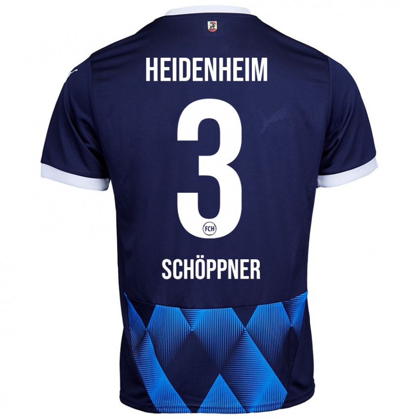 Kinder Jan Schöppner #3 Dunkel Marineblau Auswärtstrikot Trikot 2024/25 T-Shirt