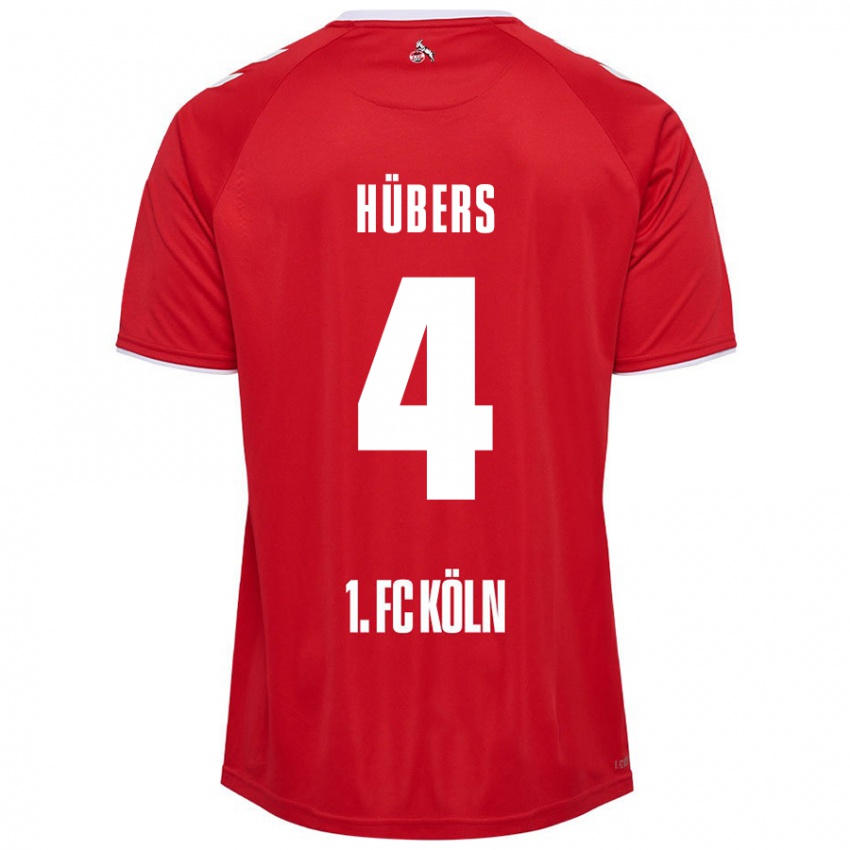 Kinder Timo Hübers #4 Rot Weiß Auswärtstrikot Trikot 2024/25 T-Shirt