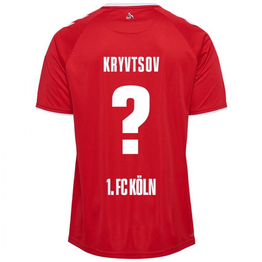 Kinder Nikita Kryvtsov #0 Rot Weiß Auswärtstrikot Trikot 2024/25 T-Shirt