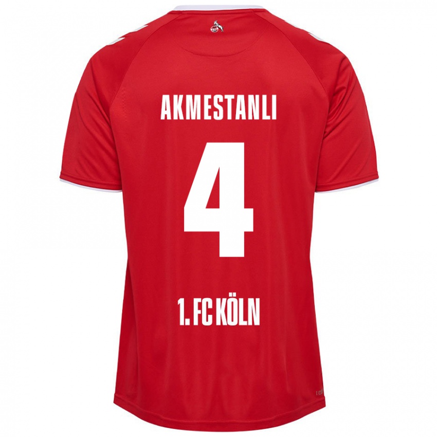 Kinder Teoman Akmestanli #4 Rot Weiß Auswärtstrikot Trikot 2024/25 T-Shirt