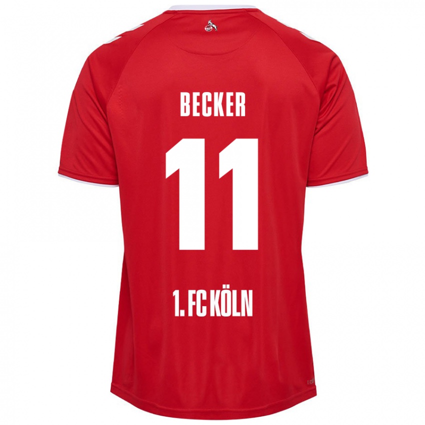 Kinder Marlon Becker #11 Rot Weiß Auswärtstrikot Trikot 2024/25 T-Shirt