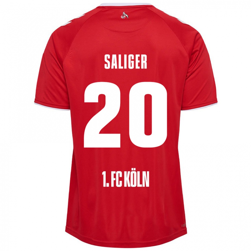 Kinder Jonas Saliger #20 Rot Weiß Auswärtstrikot Trikot 2024/25 T-Shirt