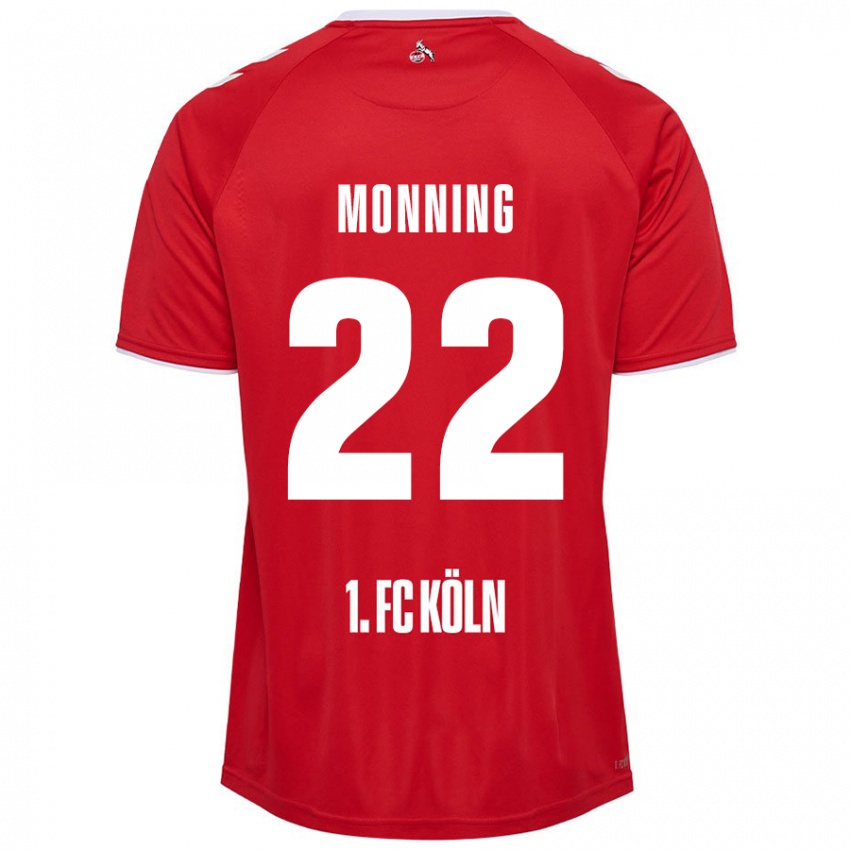 Kinder Marlon Monning #22 Rot Weiß Auswärtstrikot Trikot 2024/25 T-Shirt