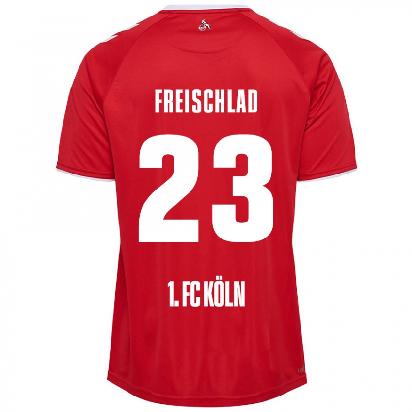 Kinder Yannick Freischlad #23 Rot Weiß Auswärtstrikot Trikot 2024/25 T-Shirt