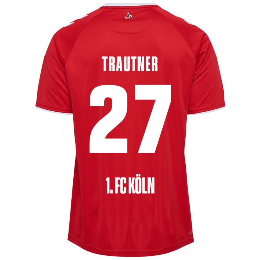 Kinder Tobias Trautner #27 Rot Weiß Auswärtstrikot Trikot 2024/25 T-Shirt