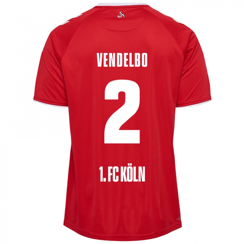 Kinder Sofie Vendelbo #2 Rot Weiß Auswärtstrikot Trikot 2024/25 T-Shirt