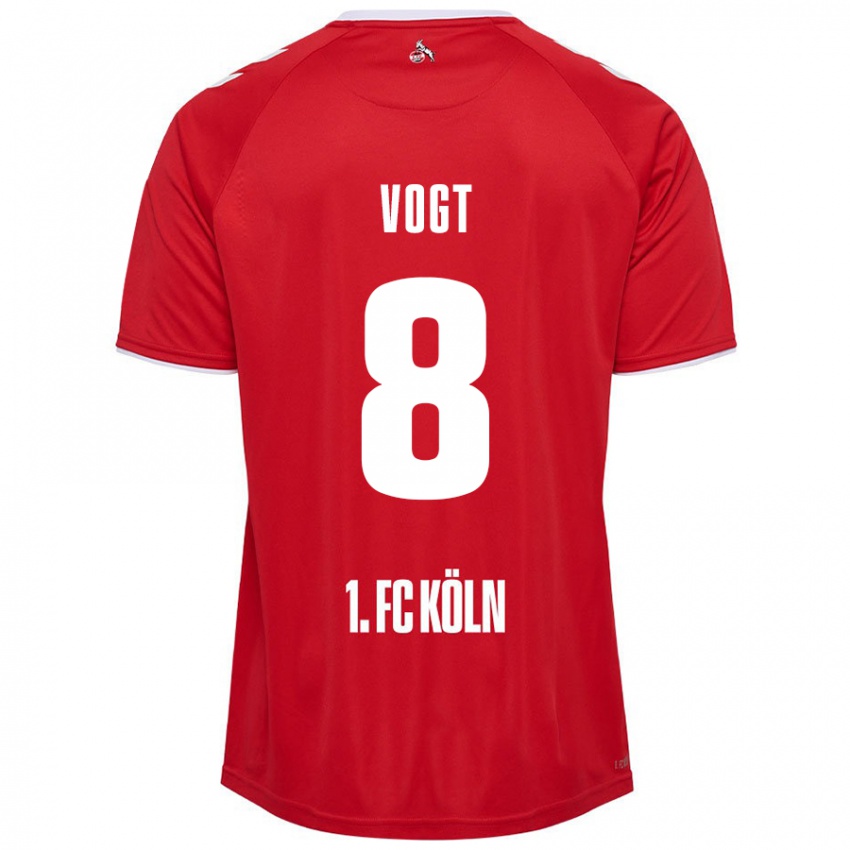 Kinder Laura Vogt #8 Rot Weiß Auswärtstrikot Trikot 2024/25 T-Shirt