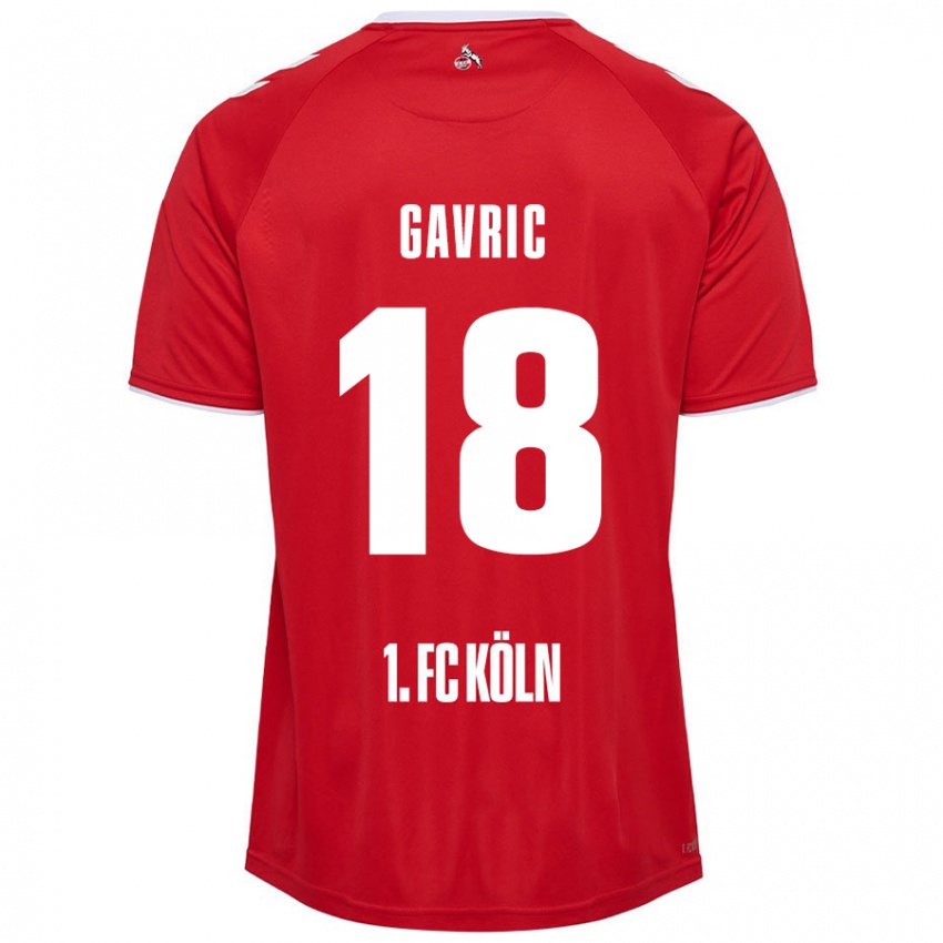 Kinder Andrea Gavrić #18 Rot Weiß Auswärtstrikot Trikot 2024/25 T-Shirt