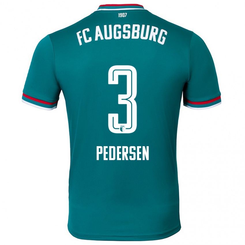 Kinder Mads Pedersen #3 Dunkelgrün Auswärtstrikot Trikot 2024/25 T-Shirt