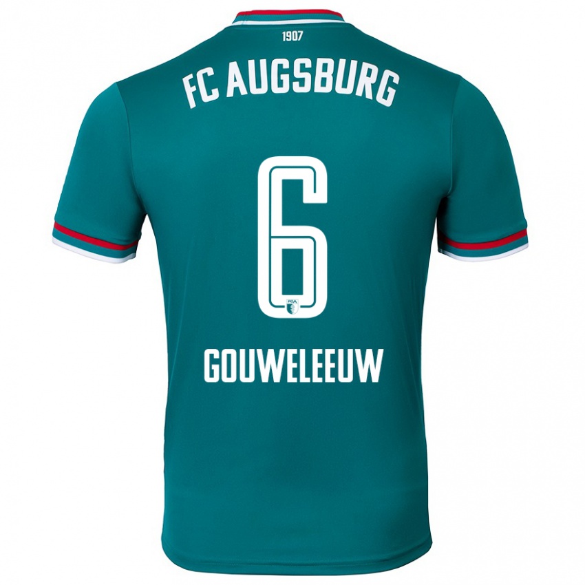 Kinder Jeffrey Gouweleeuw #6 Dunkelgrün Auswärtstrikot Trikot 2024/25 T-Shirt