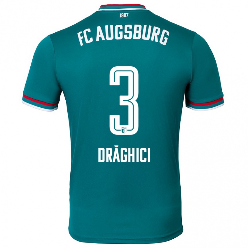 Kinder Robert Drăghici #3 Dunkelgrün Auswärtstrikot Trikot 2024/25 T-Shirt