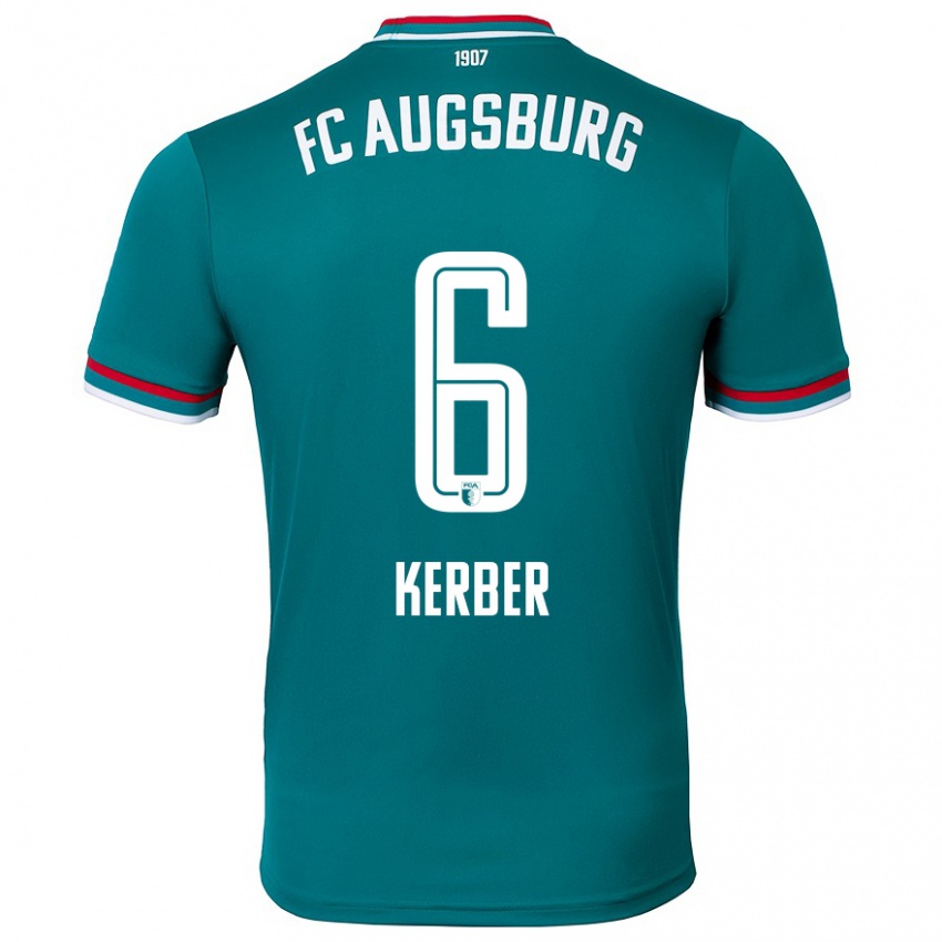 Kinder Luca Kerber #6 Dunkelgrün Auswärtstrikot Trikot 2024/25 T-Shirt