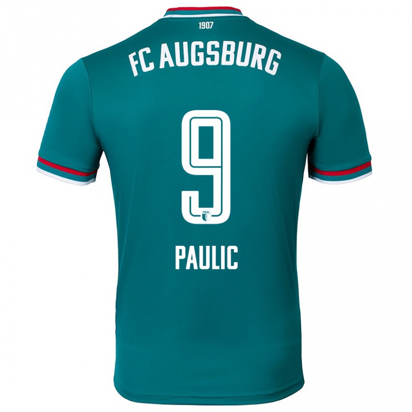 Kinder Anthony Paulic #9 Dunkelgrün Auswärtstrikot Trikot 2024/25 T-Shirt