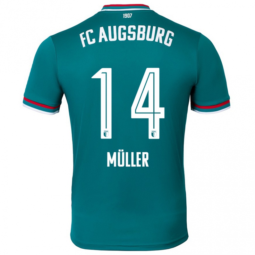 Kinder Mato Müller #14 Dunkelgrün Auswärtstrikot Trikot 2024/25 T-Shirt