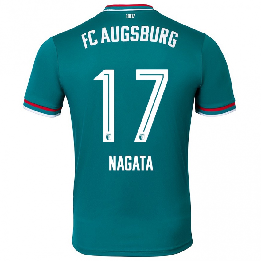 Kinder Ryoji Nagata #17 Dunkelgrün Auswärtstrikot Trikot 2024/25 T-Shirt