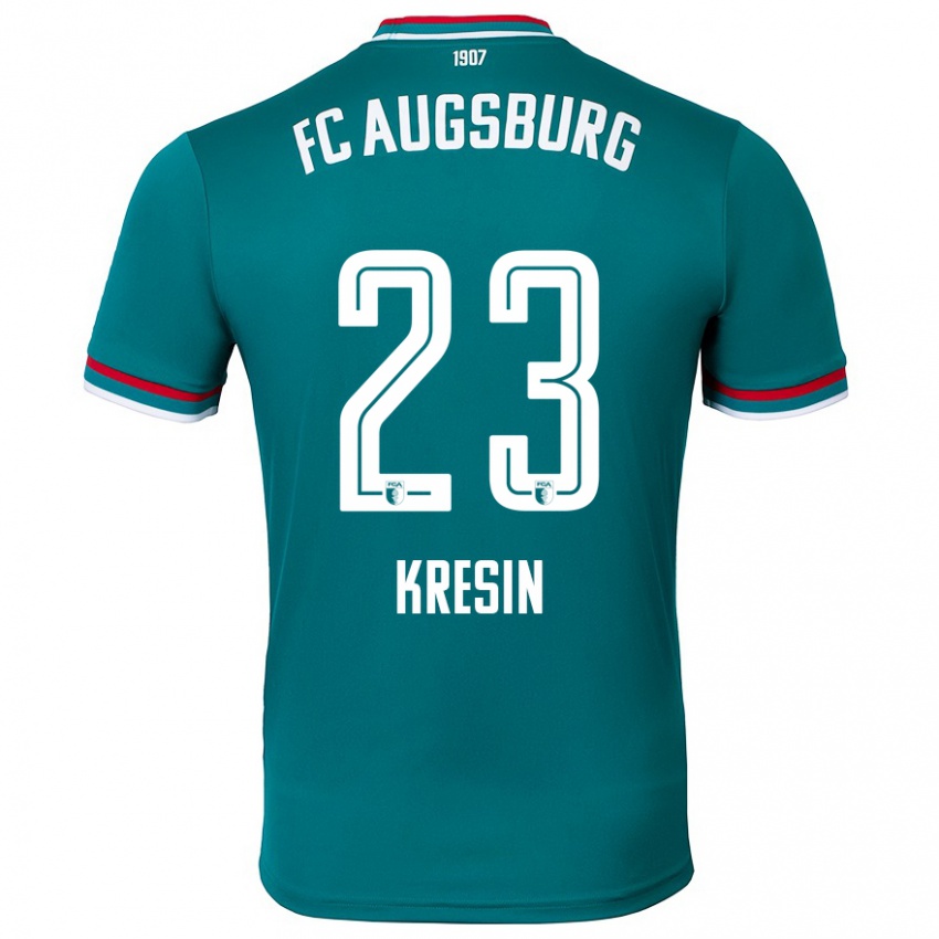 Kinder Constantin Kresin #23 Dunkelgrün Auswärtstrikot Trikot 2024/25 T-Shirt