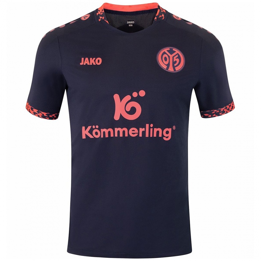 Kinder Aymen Barkok #4 Blau Korallenrot Auswärtstrikot Trikot 2024/25 T-Shirt