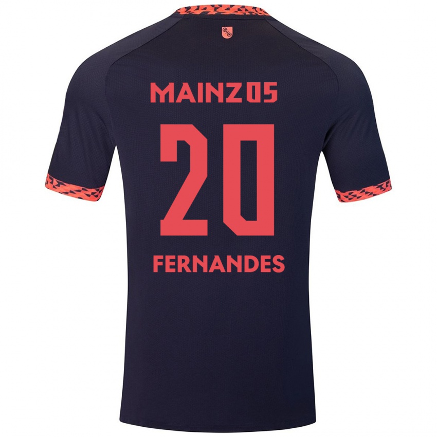 Kinder Edimilson Fernandes #20 Blau Korallenrot Auswärtstrikot Trikot 2024/25 T-Shirt