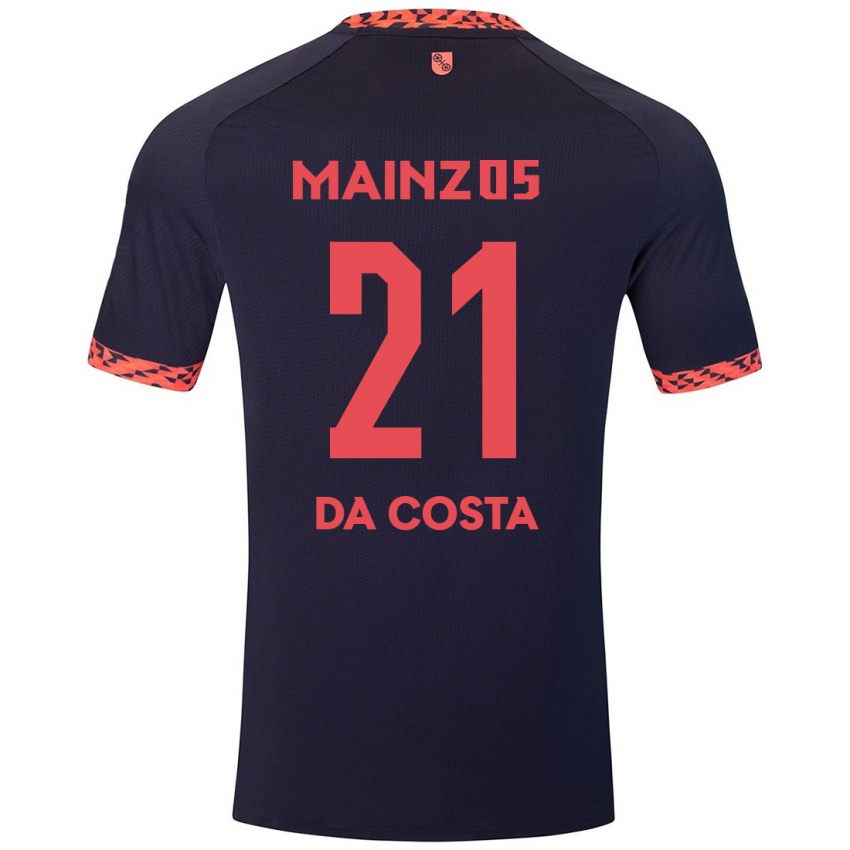 Kinder Danny Da Costa #21 Blau Korallenrot Auswärtstrikot Trikot 2024/25 T-Shirt