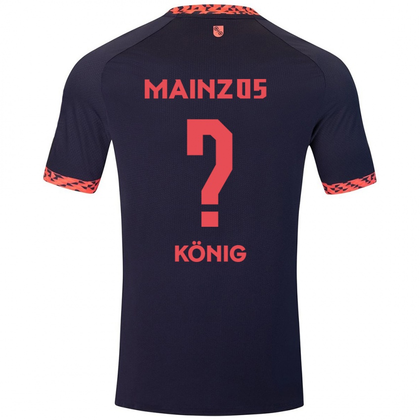 Kinder Raúl König #0 Blau Korallenrot Auswärtstrikot Trikot 2024/25 T-Shirt