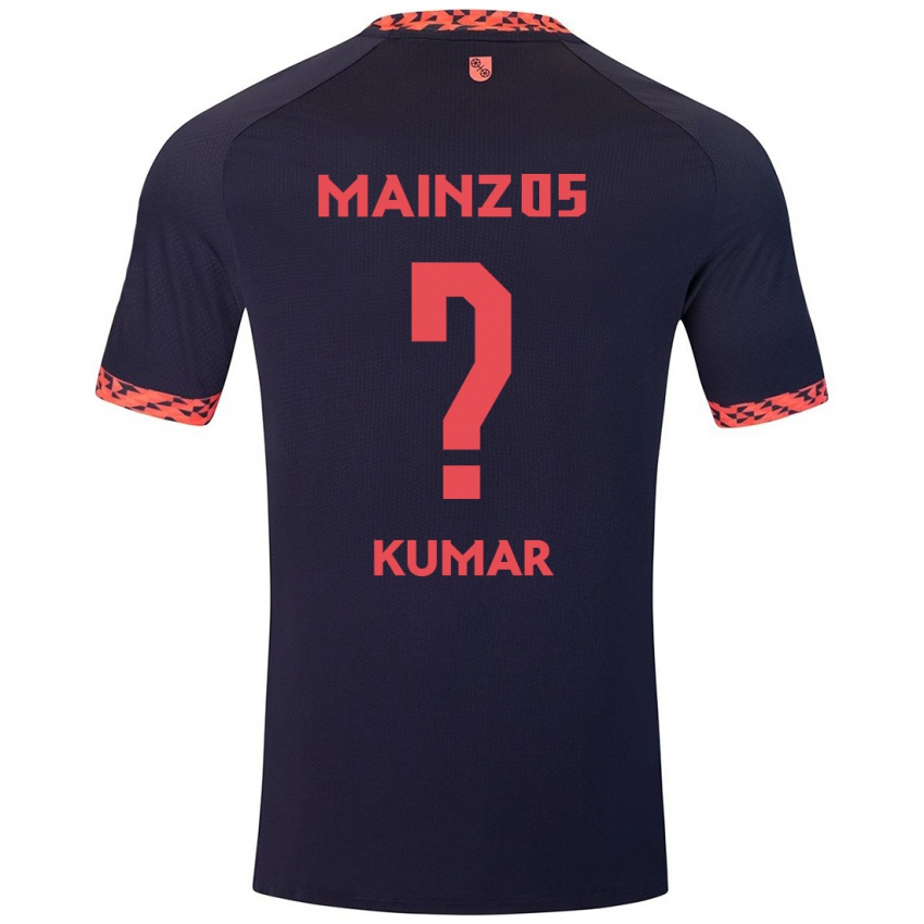 Kinder Florian Kumar #0 Blau Korallenrot Auswärtstrikot Trikot 2024/25 T-Shirt