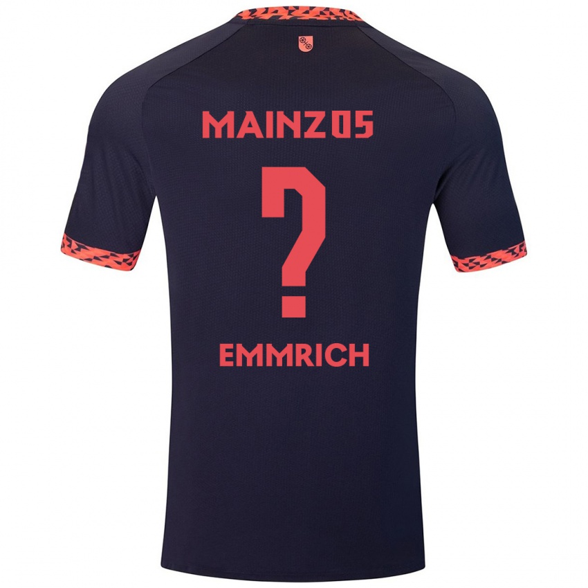 Kinder Robin Emmrich #0 Blau Korallenrot Auswärtstrikot Trikot 2024/25 T-Shirt