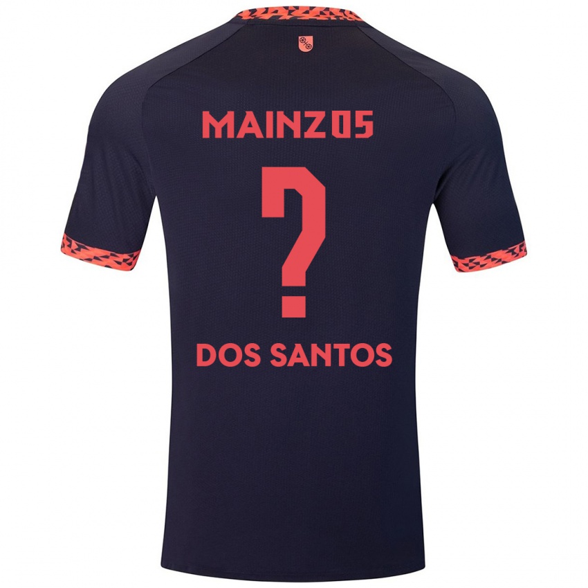 Kinder Alexandre Tavares Dos Santos #0 Blau Korallenrot Auswärtstrikot Trikot 2024/25 T-Shirt