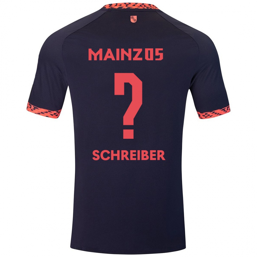 Kinder Philipp Schreiber #0 Blau Korallenrot Auswärtstrikot Trikot 2024/25 T-Shirt