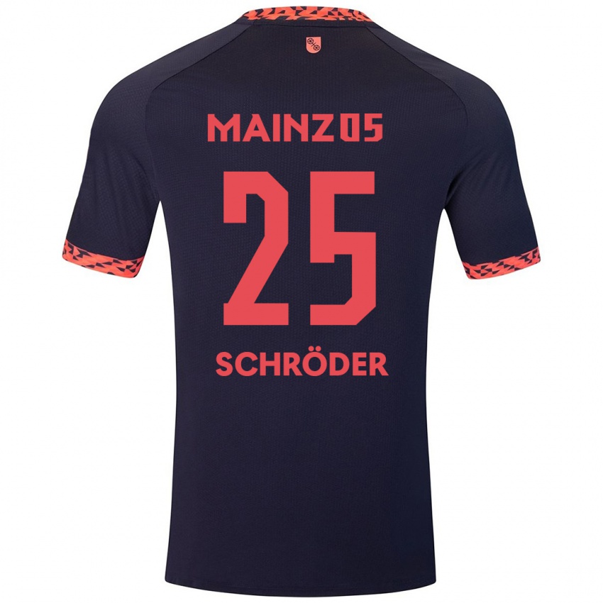 Kinder Maxim Schröder #25 Blau Korallenrot Auswärtstrikot Trikot 2024/25 T-Shirt