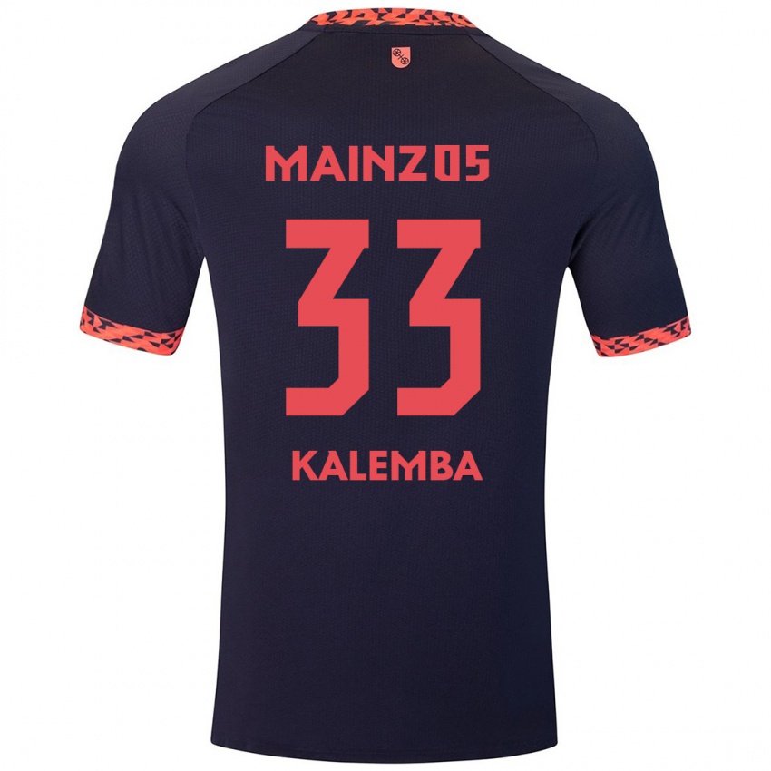 Kinder Marcel Kalemba #33 Blau Korallenrot Auswärtstrikot Trikot 2024/25 T-Shirt