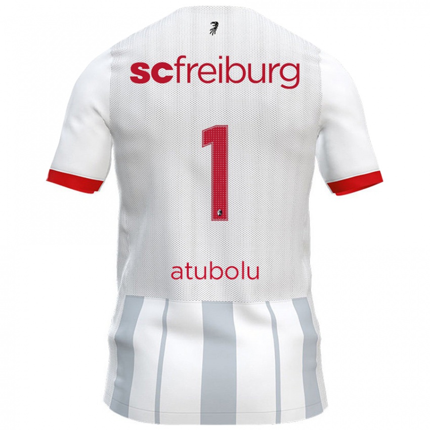 Kinder Noah Atubolu #1 Weiß Grau Auswärtstrikot Trikot 2024/25 T-Shirt