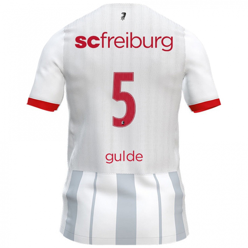 Kinder Manuel Gulde #5 Weiß Grau Auswärtstrikot Trikot 2024/25 T-Shirt