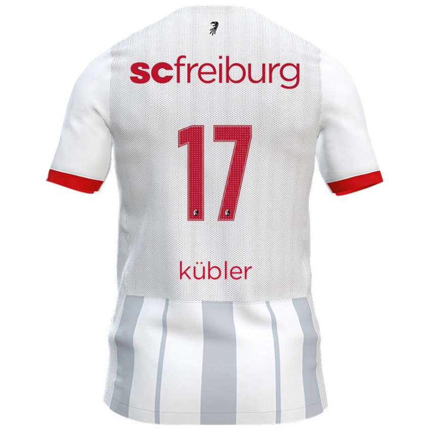 Kinder Lukas Kübler #17 Weiß Grau Auswärtstrikot Trikot 2024/25 T-Shirt