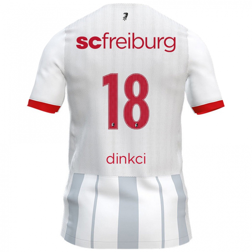 Kinder Eren Dinkci #18 Weiß Grau Auswärtstrikot Trikot 2024/25 T-Shirt